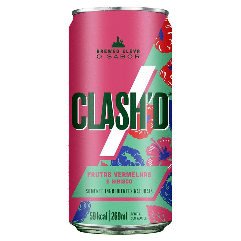 Refrigerante Clash'D Frutas Vermelhas com Hibisco Lata 269ml