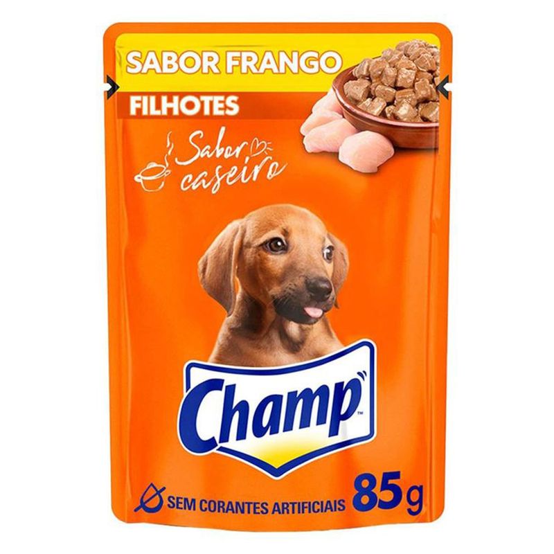 Racao-umida-para-Caes-Champ-Sabor-de-Casa-Filhotes-Frango-Sache-85g