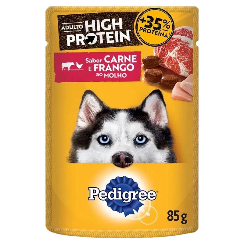 Racao-umida-para-Caes-Pedigree-High-Protein-Adultos-Carne-e-Frango-Sache-85g