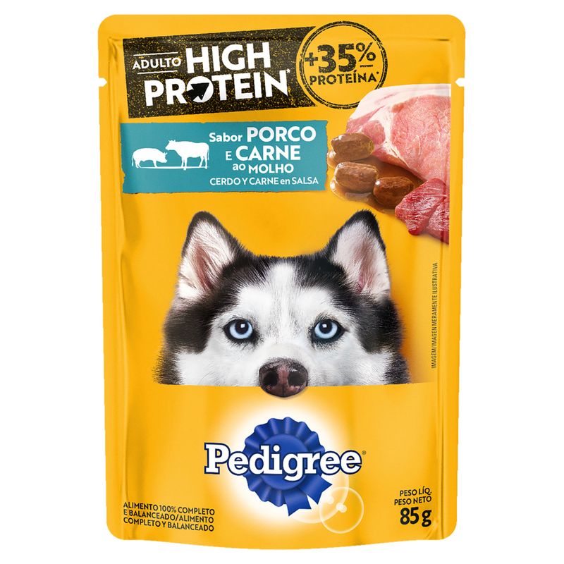 Racao-umida-para-Caes-Pedigree-High-Protein-Adultos-Carne-e-Porco-Sache-85g