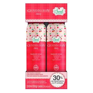 Desodorante Aerossol Feminino Giovanna Baby Cherry 150ml | Com 2 Unidades