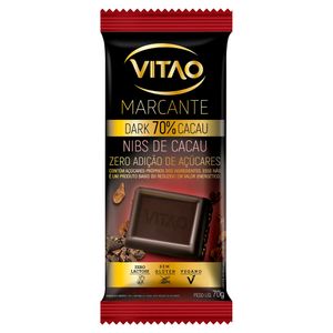 Chocolate em Barra Vitao Zero Lactose Nibs 70% Cacau 70g