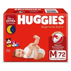 Fralda Infantil Huggies Supreme Care Tamanho M | Com 72 Unidades