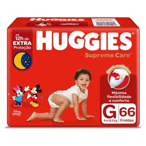 Fralda Infantil Huggies Supreme Care Tamanho G | Com 66 Unidades