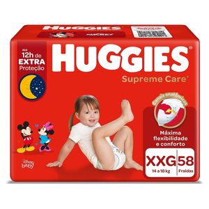 Fralda Infantil Huggies Supreme Care Tamanho XXG | Com 58 Unidades