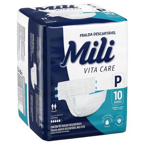 Fralda Geriátrica Mili Vita Care Tamanho P | Com 10 Unidades