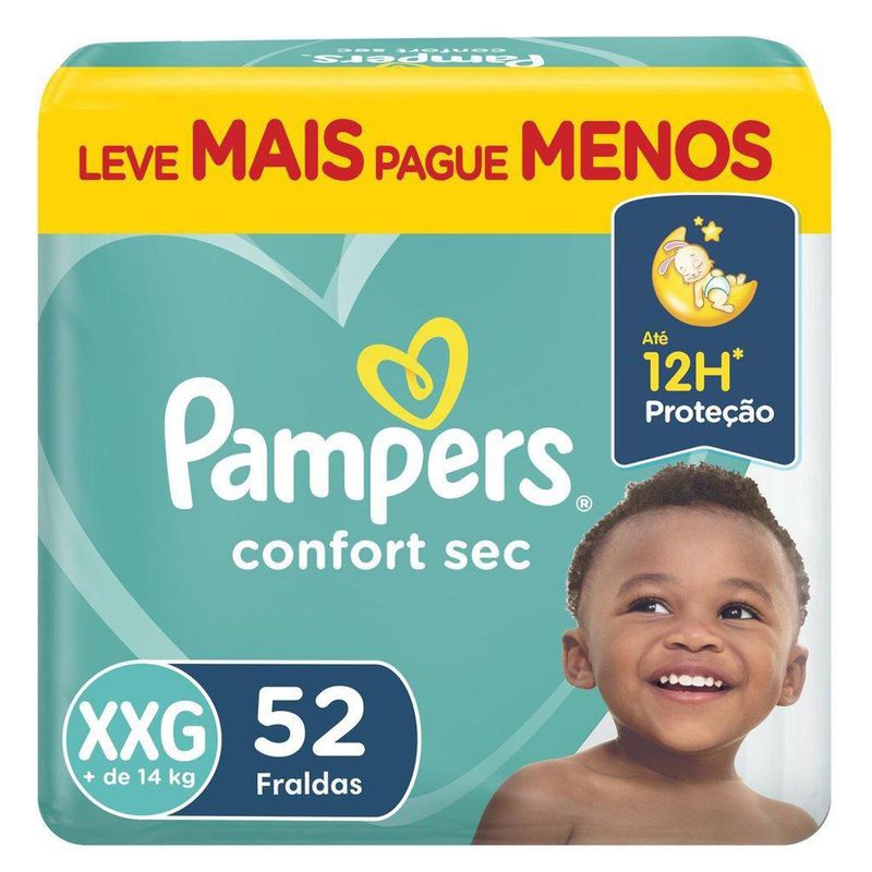 Fralda-Infantil-Pampers-Confort-Sec-Tamanho-XXG-Com-52-Unidades