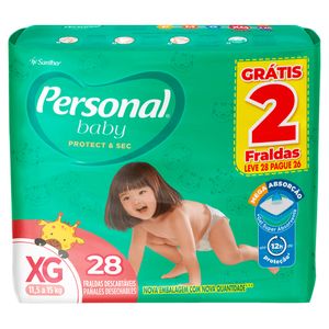 Fralda Infantil Personal Baby Mega Tamanho XG Leve 28 Pague 26 Unidades