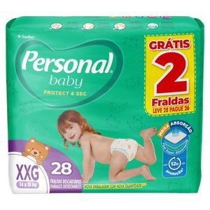 Fralda Infantil Personal Baby Mega Tamanho XXG Leve 28 Pague 26 Unidades