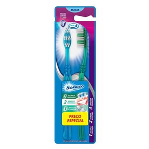 Escova Dental Sorriso Tripla Ação | Com 2 Unidades