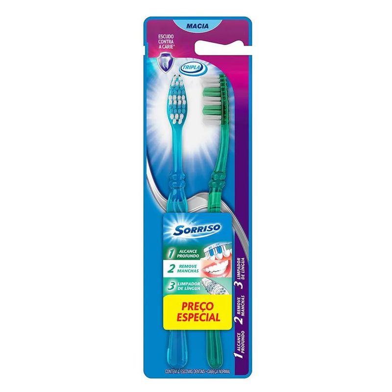 Escova-Dental-Sorriso-Tripla-Acao-Com-2-Unidades
