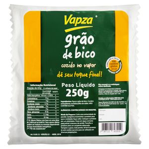 Grão de Bico Vapza Cozido no Vapor 250g
