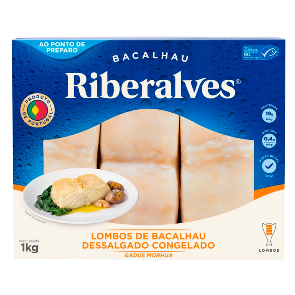 Lombo de Bacalhau RIBERALVES Dessalgado Congelado Caixa 1kg
