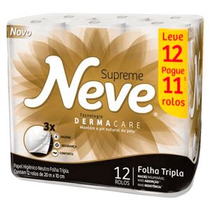 Papel Higiênico Neve Supreme Folha Tripla 20M