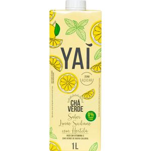 Chá Pronto Yaí Zero Açúcar Verde com Limão Siciliano com Hortelã Tetra Pak 1L