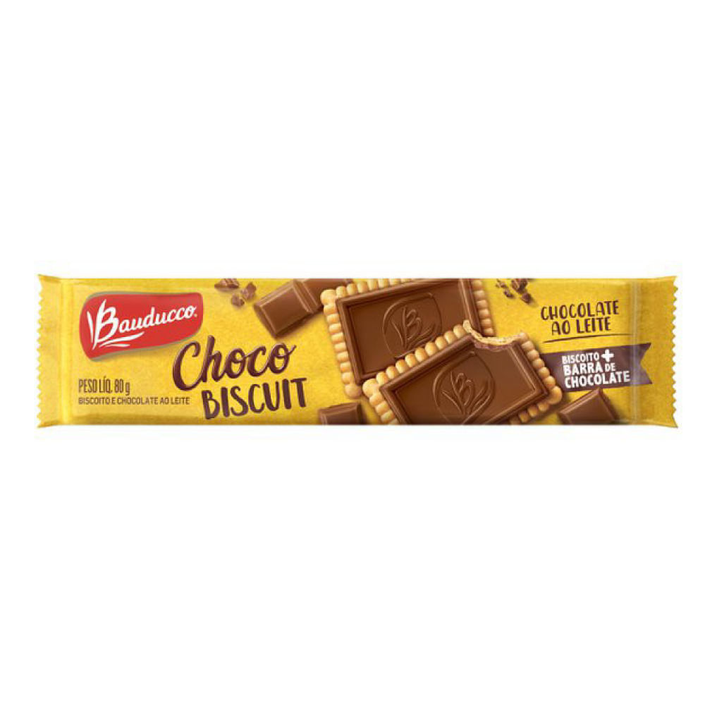 Biscoito Recheado Bauducco Choco Biscuit ao Leite 80g