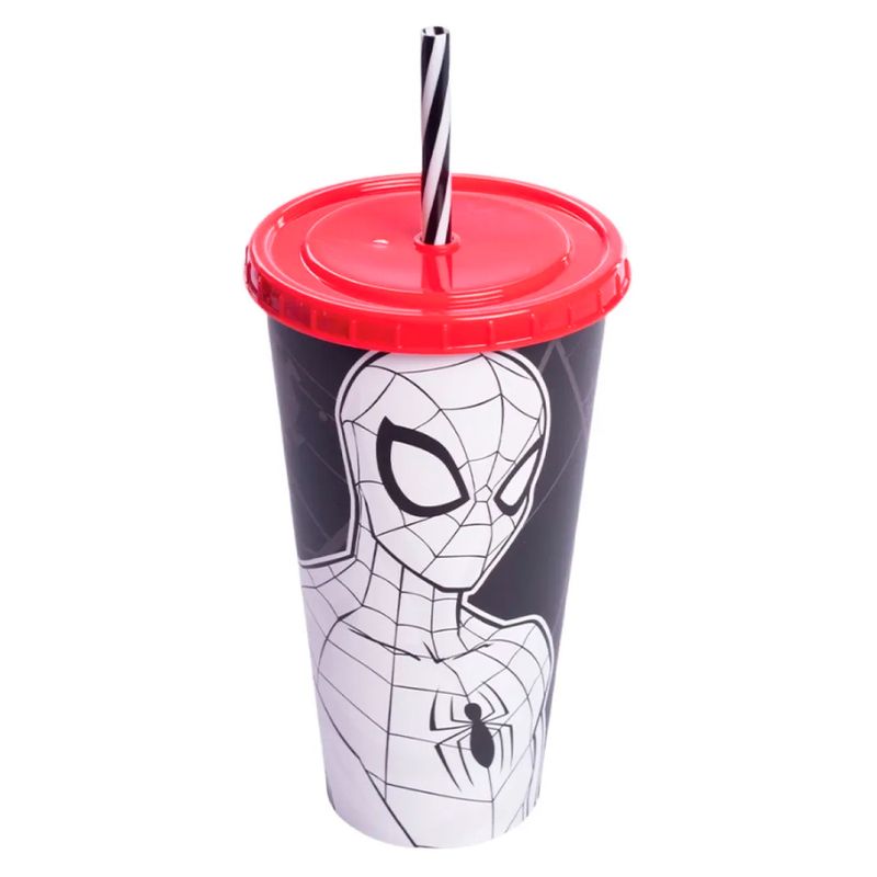 Copo-Plastico-Plasutil-Decorado-Homem-Aranha-com-Canudo-500ml