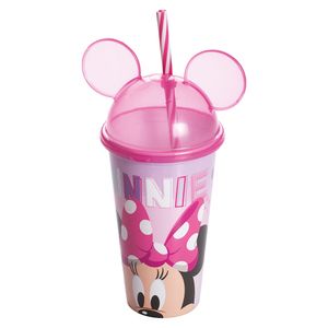Copo Plástico Plasútil Decorado Minnie Mouse com Orelha 500ml