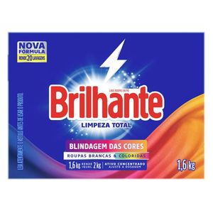 Detergente em Pó Brilhante Cuidado Total Caixa 1,6kg