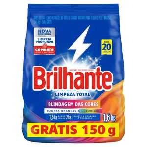 Detergente em Pó Brilhante Limpeza Total Caixa 800g
