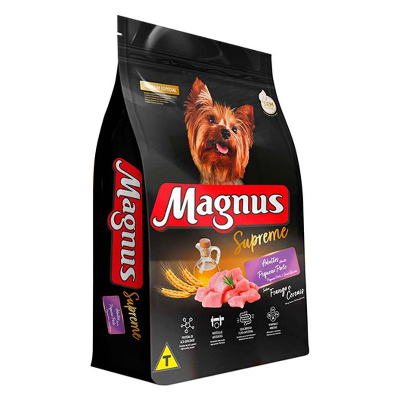 Racao-para-Caes-Magnus-Supreme-Adultos-Racas-Pequenas-Frango-e-Cereais-25kg