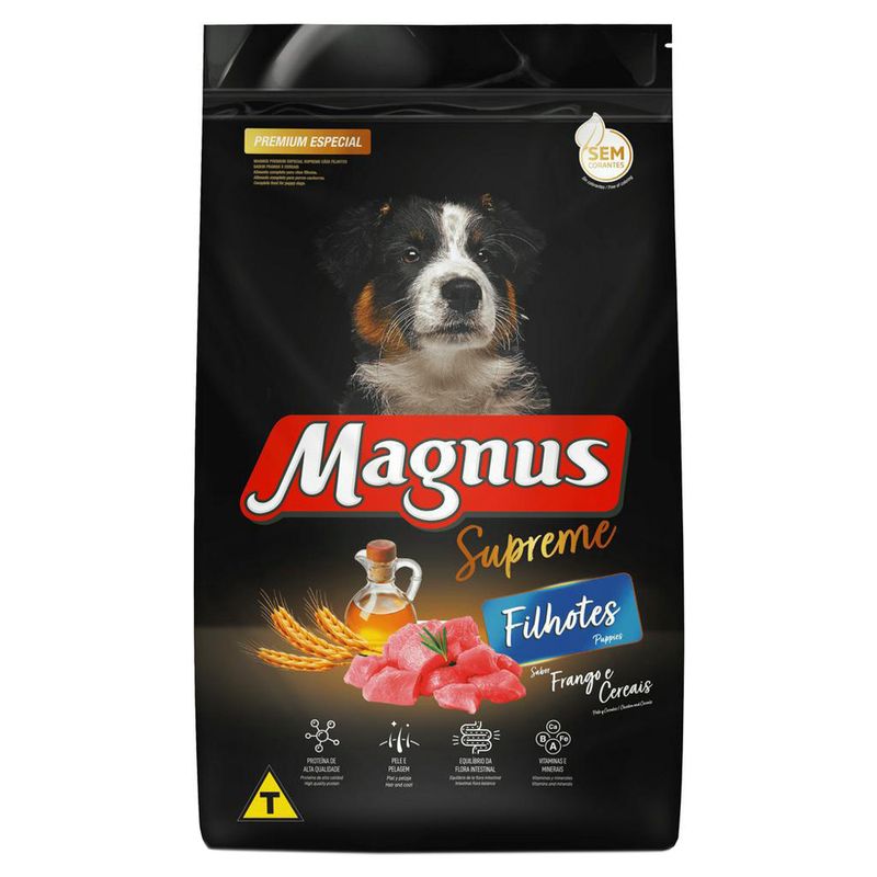 Racao-para-Caes-Magnus-Supreme-Filhotes-Frango-e-Cereais-900g