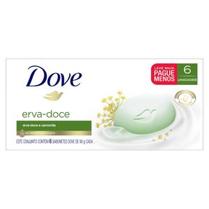 Sabonete em Barra Dove Erva Doce 90g | Com 6 Unidades