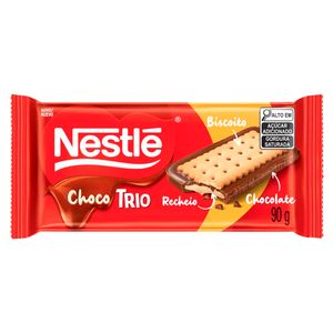 Chocolate em Barra Nestlé Choco Trio ao Leite, Biscoito e Recheio de Amendoim 90g