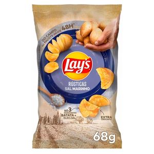 Batata Chips Lay's Rústica Sal Marinho 68g