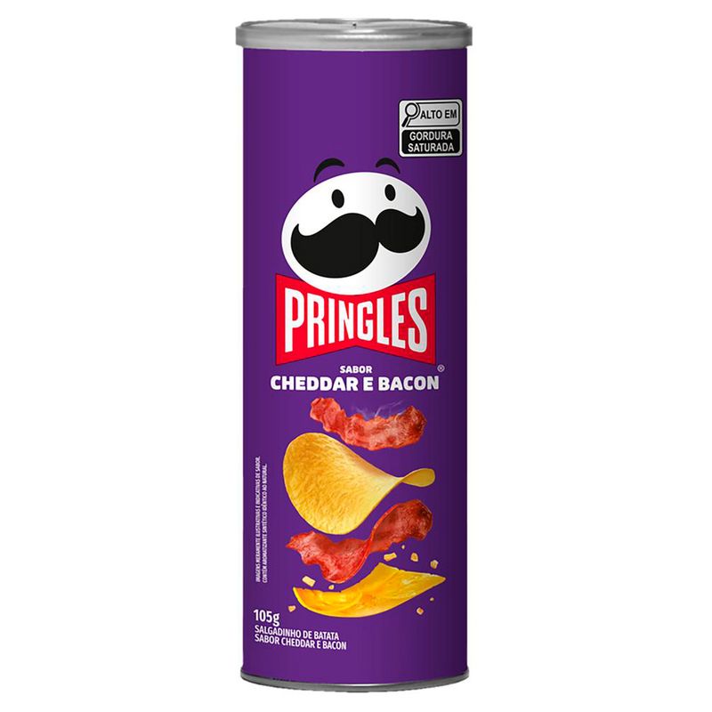 Batata-Chips-Pringles-Cheddar-e-Bacon-Lata-180g