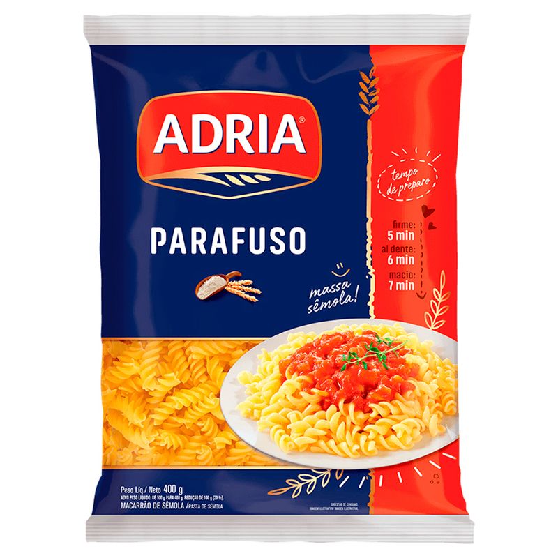 Macarrão Adria Massa de Sêmola Parafuso 400g - Supermercado Coop
