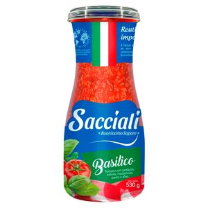 Molho de Tomate Sacciali Basílico Vidro 530g