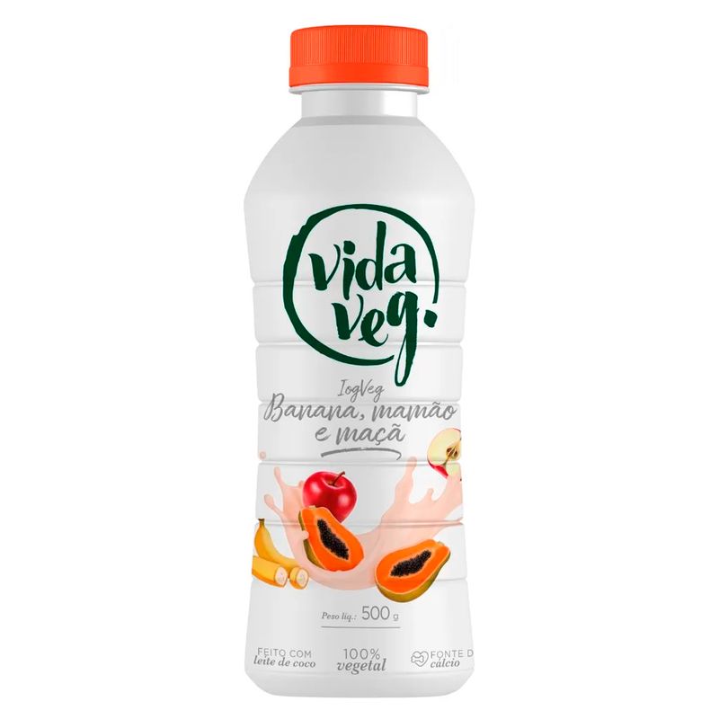 Iogurte-Vida-Veg-Vegano-Banana-Mamao-e-Maca-500g