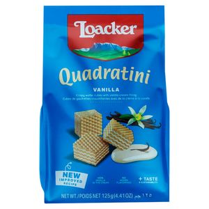 Biscoito Wafer Loacker Quadratini Mini Creme de Baunilha 125g
