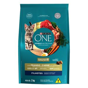 Ração para Gatos Purina One Filhotes Frango e Carne 2kg