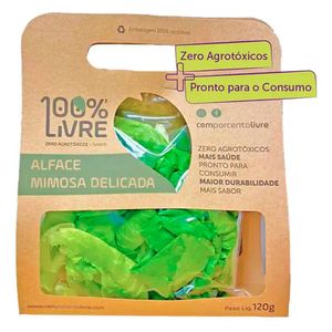 Alface Mimosa 100% Livre Lisa Delicada 120g