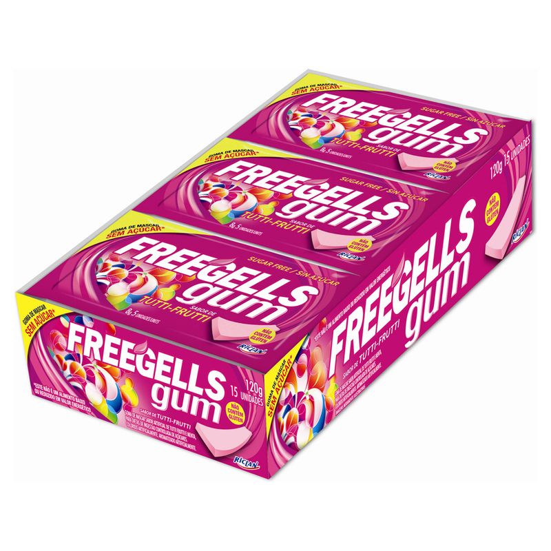 Chiclete Freegells Gum TuttiFrutti 8g Supermercado Coop