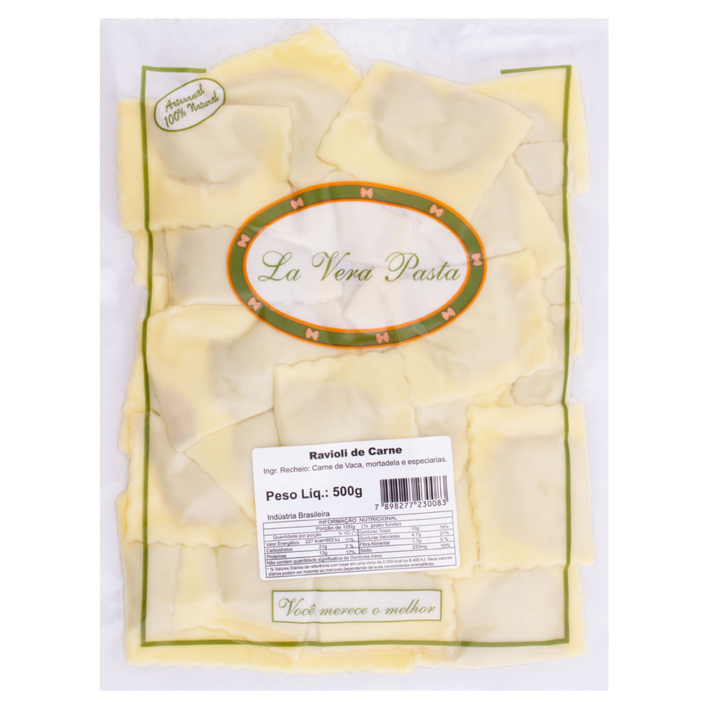 Ravioli La Vera Pasta Recheado com Carne 500g