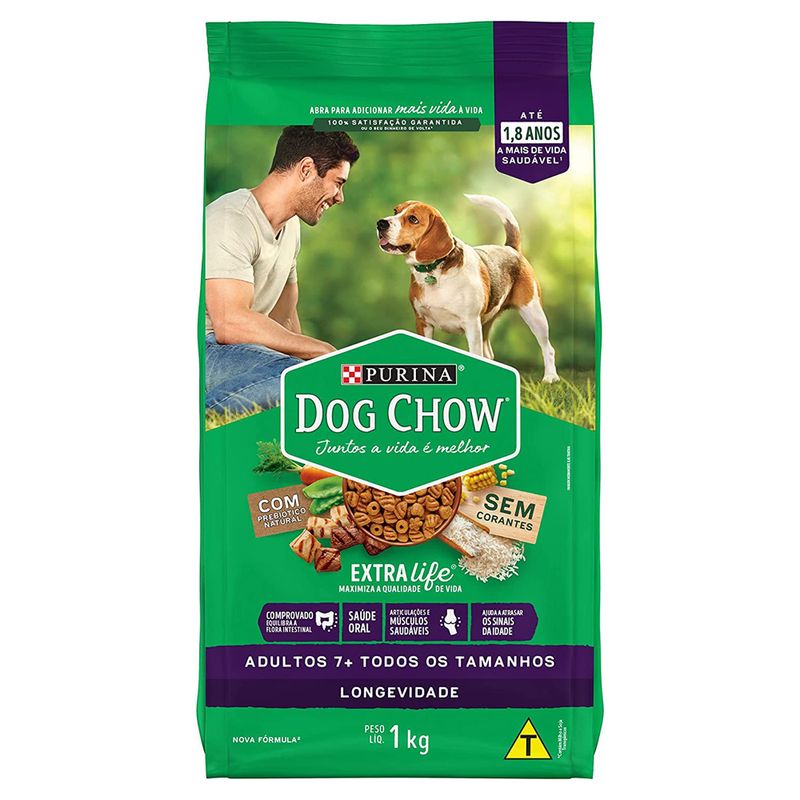Racao-para-Caes-Dog-Chow-Adultos-7-Todos-os-Tamanhos-Longevidade-Carne-Frango-e-Arroz-1kg