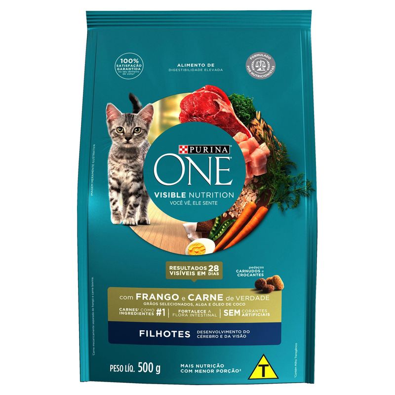 Racao-para-Gatos-Purina-One-Filhotes-Frango-e-Carne-500g