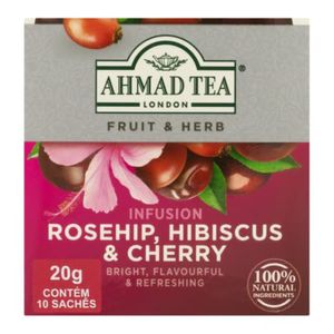 Chá Misto Rosehip, Hibiscus e Cherry Ahmad Tea London 20g