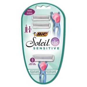 Aparelho Depilatório Bic Soleil Sensitive Clic | Com 5 Cargas