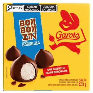 Picolé Garoto Bombomzin Baunilha e Chocolate 82,5g