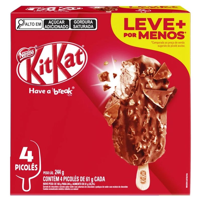 Picolé Nestlé Kit Kat 61g | Com 4 Unidades - Supermercado Coop