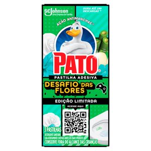 Desodorizador Sanitário Pato Pastilha Adesiva Desafio das Flores 38g | Com 3 Unidades