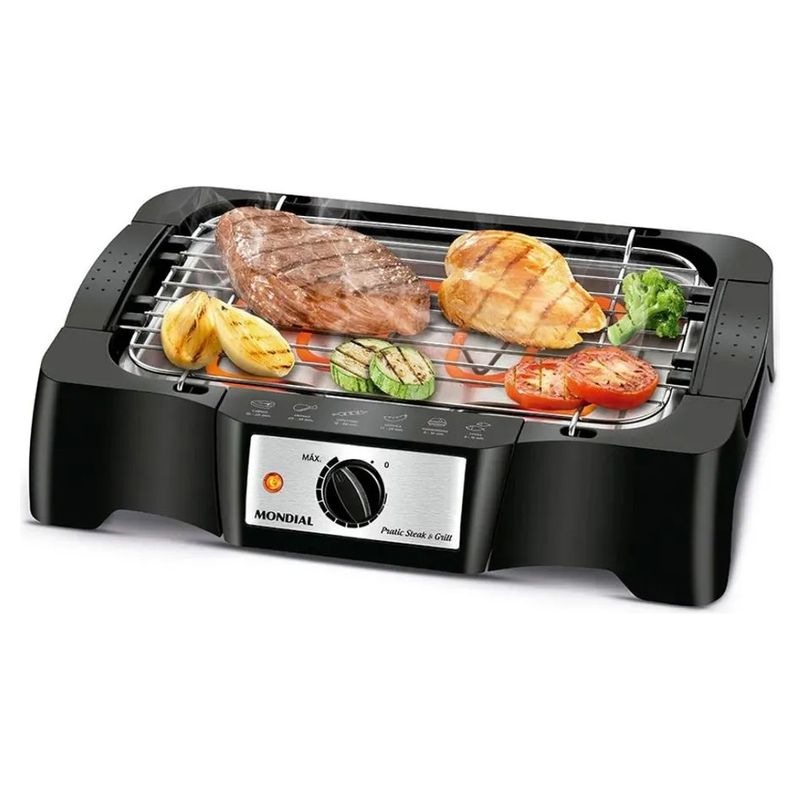 Churrasqueira-Eletrica-Mondial-Pratic-Steak-e-Grill-Preta-220V-RefCH-07