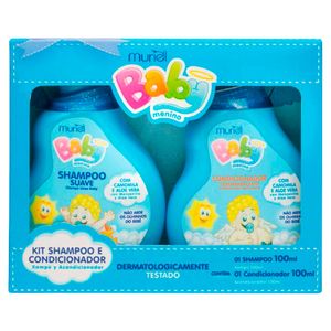 Kit Banho Muriel Baby Azul Shampoo 100ml e Condicionador 100ml