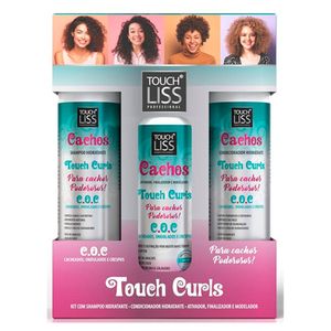 Kit Touch Liss Cronograma Capilar Cachos Hidratação Shampoo 400ml, Condicionador 300ml e Ativador de Cachos 400g
