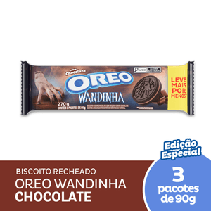 Biscoito Recheado Oreo Chocolate Wandinha - Embalagem Econômica Multipack 270g