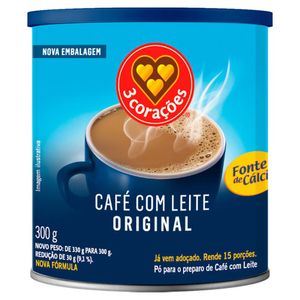 Café Solúvel 3 Corações Original com Leite Pote 300g